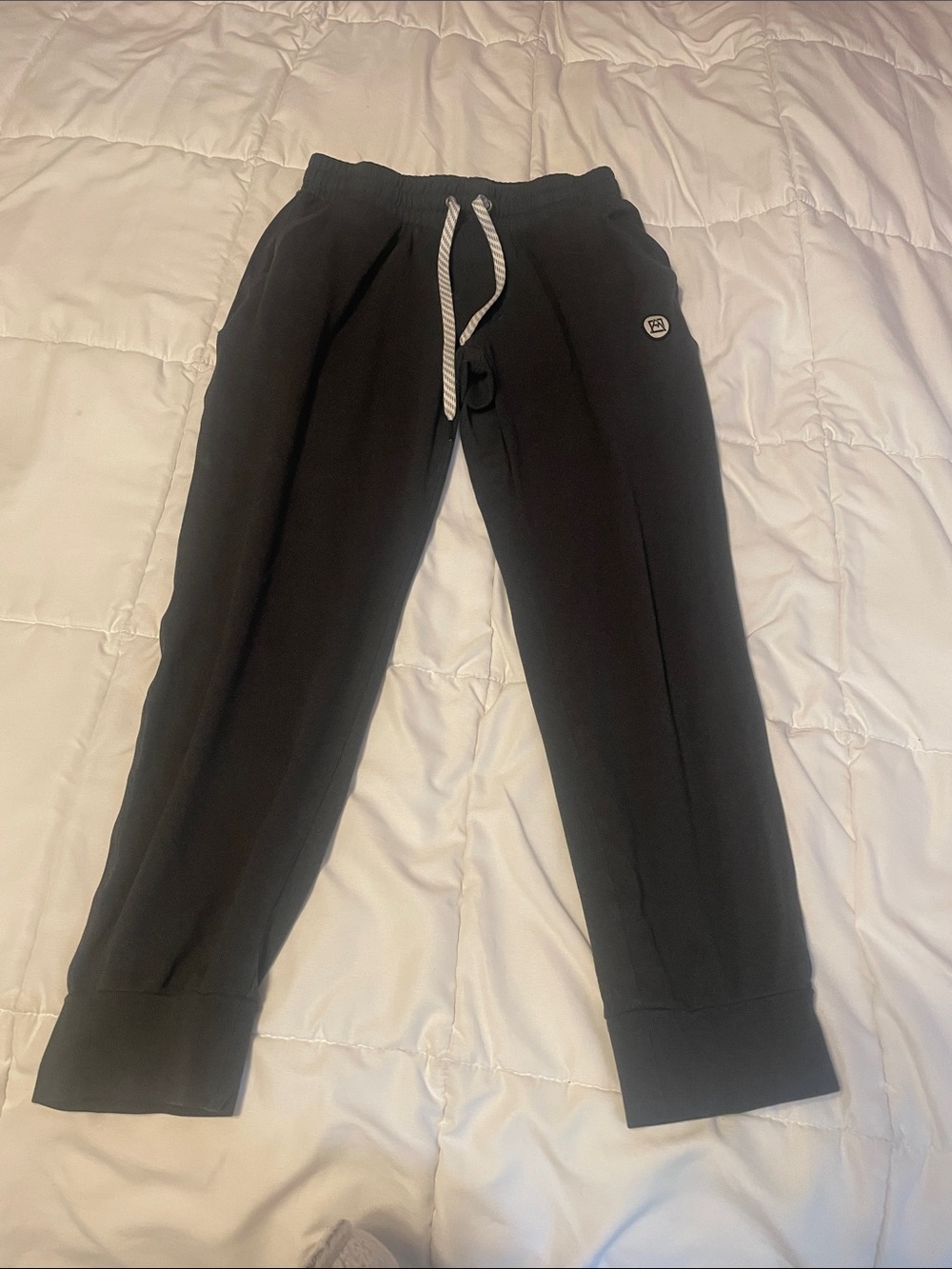 Teen boy’s Black Drawstring Jogger Pants - Casual Comfort small inseam 24”